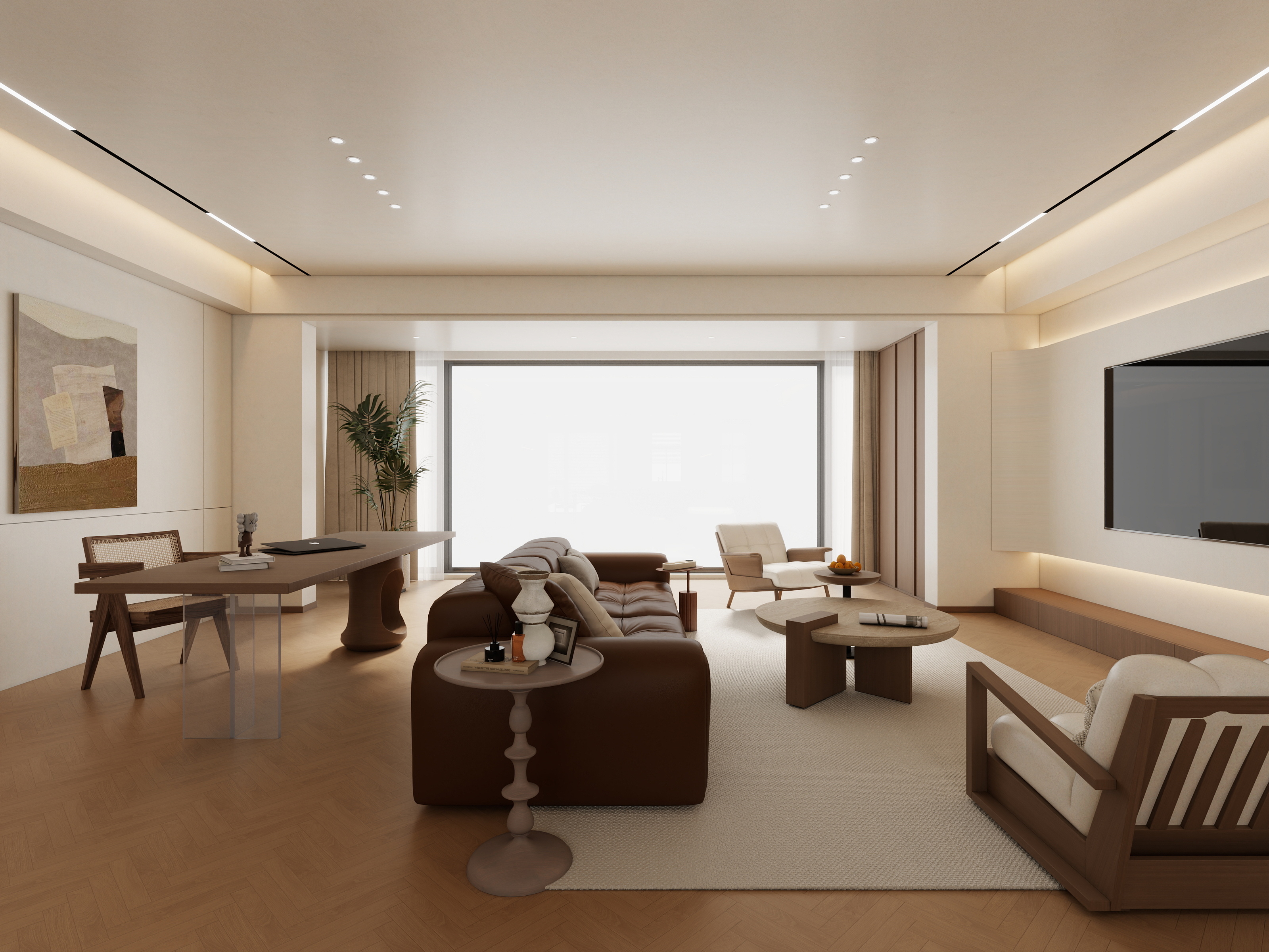 设计师丨罗江-中古风 大三居 135㎡-装修设计方案