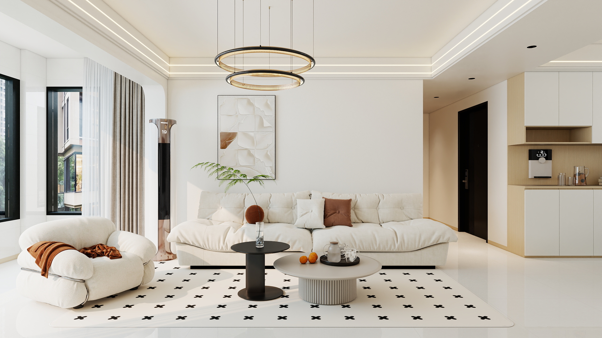 李青越-135平现代原木四居室装修效果图